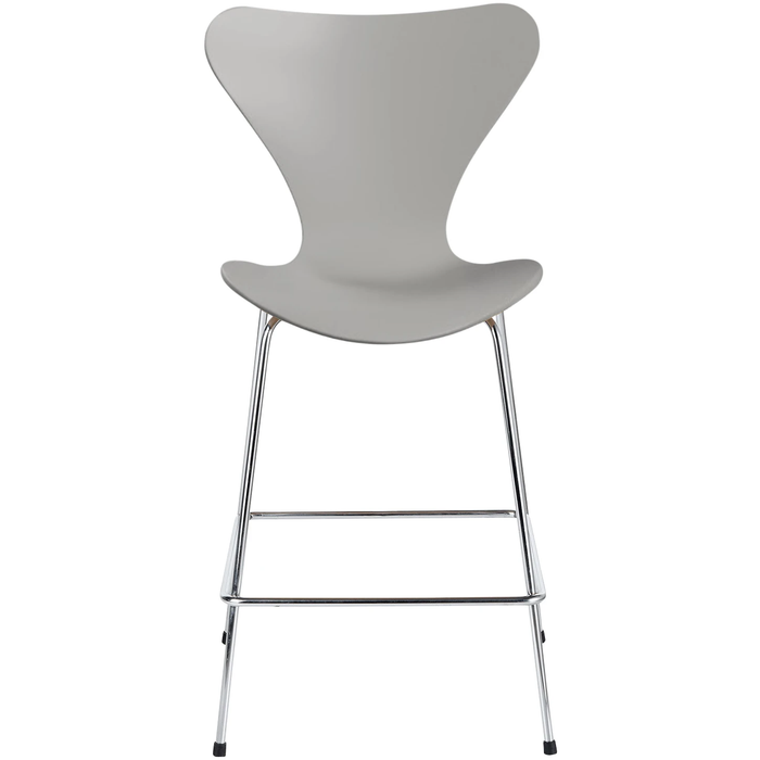 3187 Sjuan, Lacquered Beech veneer, Ninegrey - Bar stools & Bar stools - Arne Jacobsen - Grey - Metal/wood