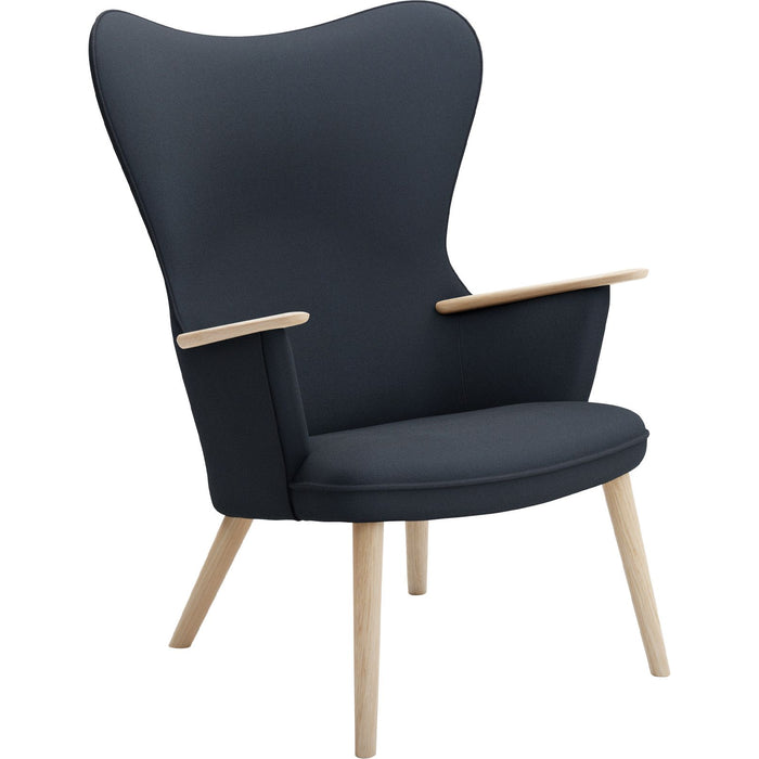 Photo of Carl Hansen - Ch78 Armchair, White Oiled Oak, Fabric Group 3 Fiord 0782 - Armchairs - Hans J. Wegner - Wood/Textile/Foam