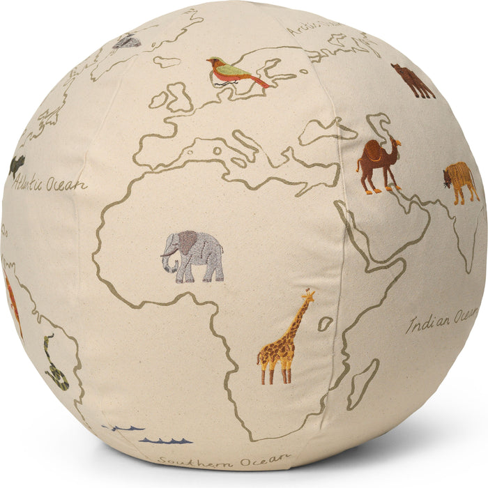 Photo of The World Pouf - Puf - Offwhite - Ø50 X H50 Cm