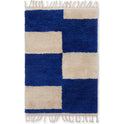 Mara Knotted Rug - Gulvtæppe - Bright Blue/off-whit