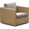 Thumbnail photo of Chester Chair Incl. White Cushion, Natural, Cane-line Fiber - Utomhusfåtöljer - Cane-line Design Team - Textilmaterial/plast