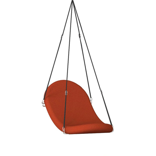 Photo of Flying Chair, Black Nylon Rope, Plywood Shell, Hallingdal, Col. 180 - Armchairs - Verner Panton - Blue - Mdf/metal/textile/foam