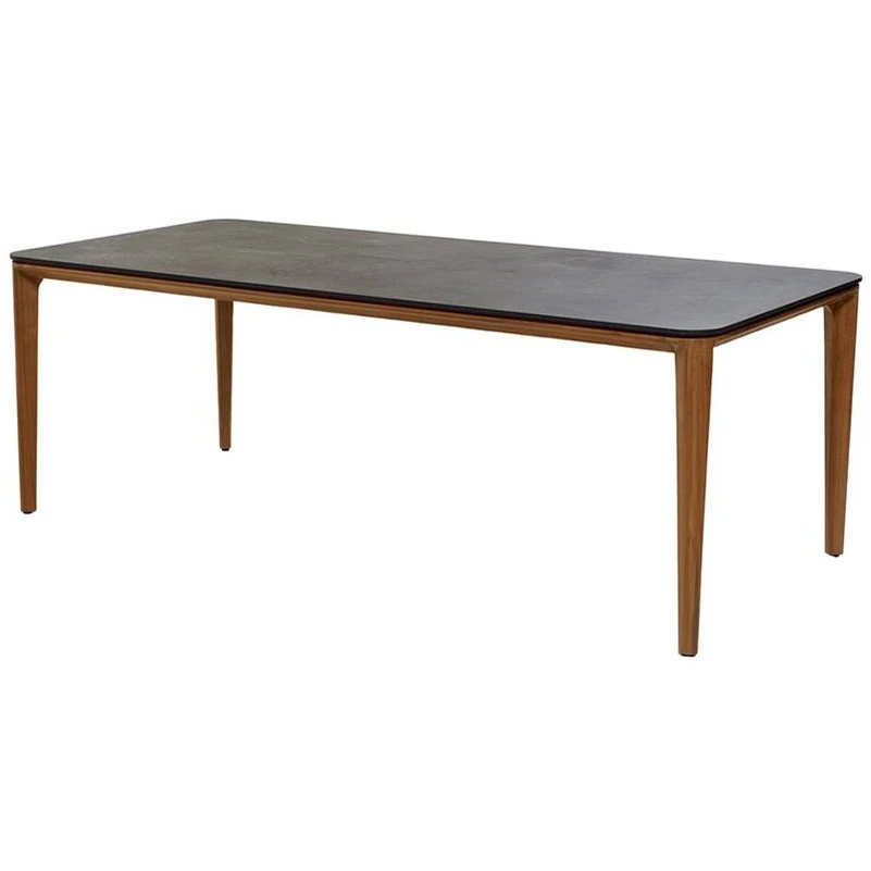 Aspect Table - Dining Table - Frame: Teak / Table Top: Black Fossil Ceramic - W210 - W: 210 x D: 100 x H: 72 cm