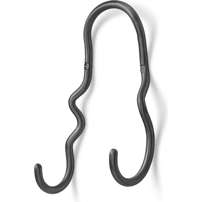Photo of Curvature - Hook - Knager - Black Brass - Double - W12,6 X H21,3 X D5,8 Cm