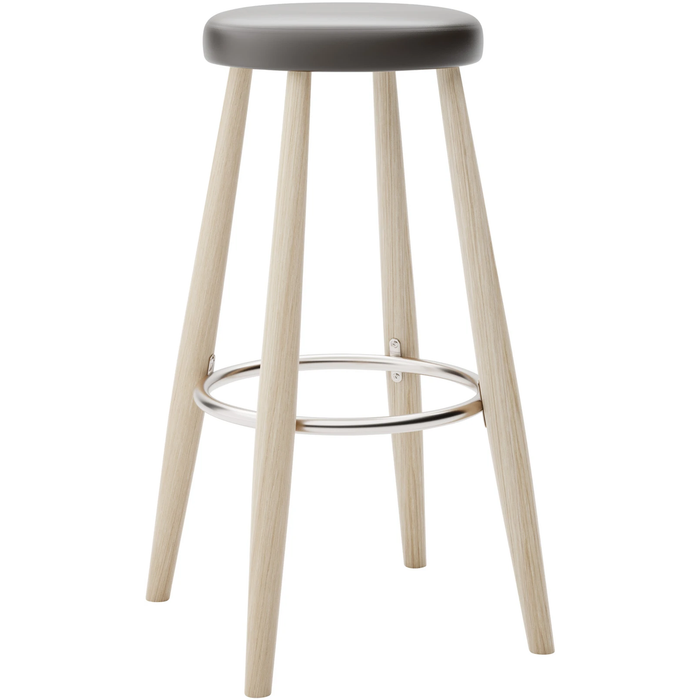 Carl Hansen - Ch56 High Stool, Soaped Oak, Leather Group B Thor - 377 - Bar stools & Bar stools - Hans J. Wegner - Wood - Leather/metal/wood