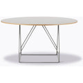 Thumbnail photo of Jg Table 6568 By Jørgen Gammelgaard - Spisebord - Grey Linoleum W/natural Ash / Brushed Stainless Steel - Ø140 X H72 Cm