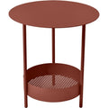 Salsa Pedestal Table, Red Ochre - Small Tables & Side Tables Outdoor - Goula / Figuera - Red - Metal