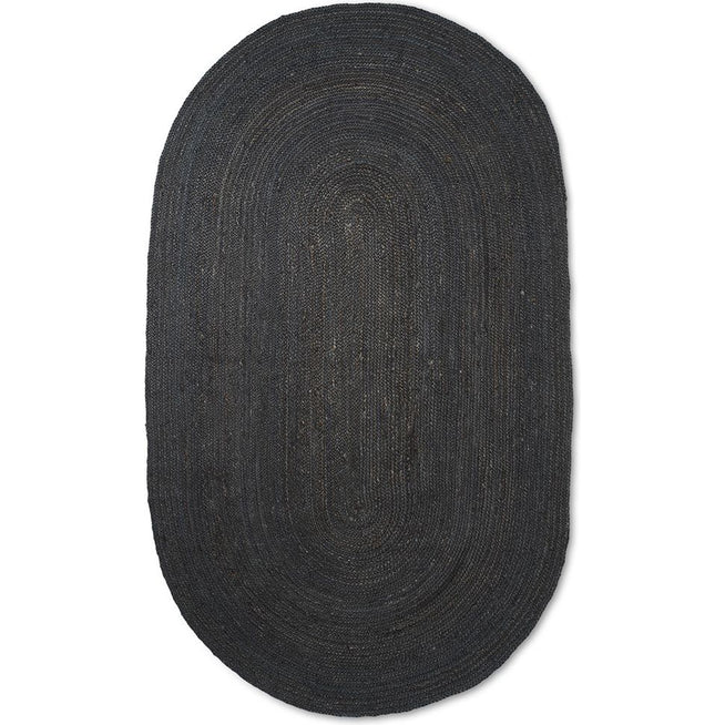 Photo of Eternal Oval Jute Rug - Black Fra Ferm Living
