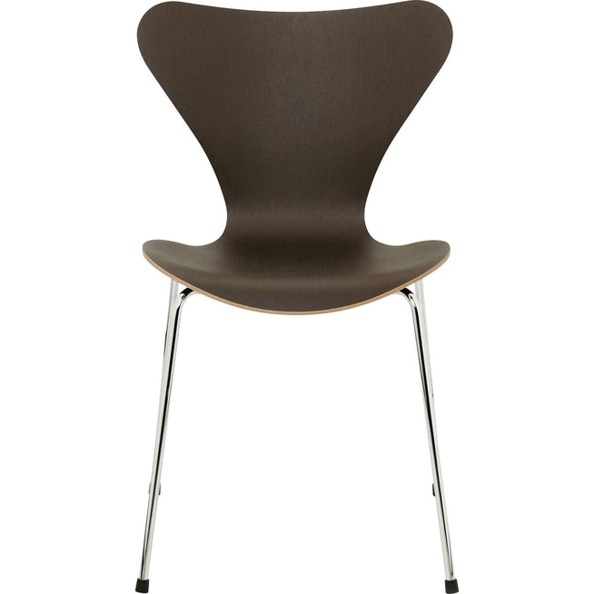 Photo of 3107 Sjuan - Dark stained oak veneer - Dining chairs - Arne Jacobsen - Wood - Metal/wood
