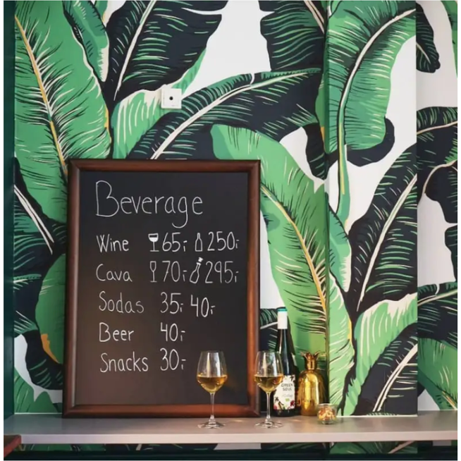 Photo of Green Banana Leaf Pattern Wallpaper Mural