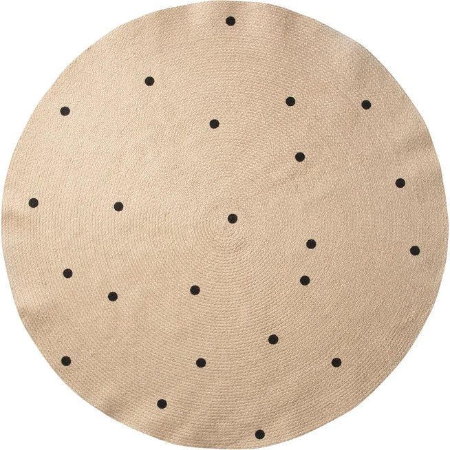 Photo of Jute Carpet - Gulvtæppe - Black Dots