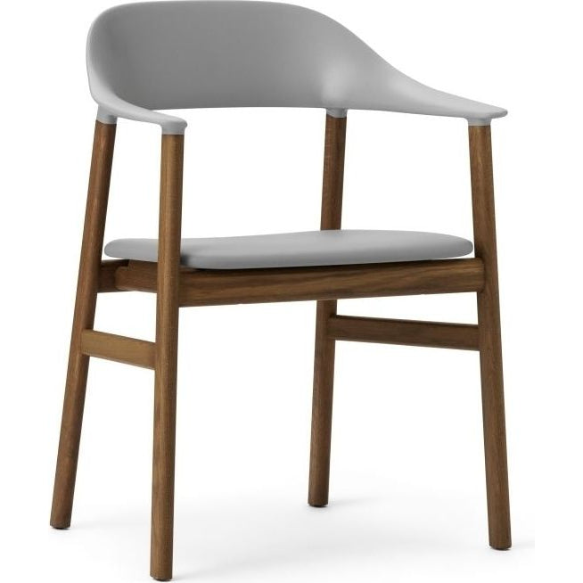 Photo of Herit Armchair Upholstery Smoked Oak Spectrum Leather Grey - Dining chairs - Simon Legald - Grey - Leather/wood/plastic