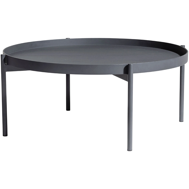 Photo of Saltö Lounge Table Large, Charcoal Grey Aluminium Frame - Outdoor Coffee Table - Matilda Lindblom - Black - Metal