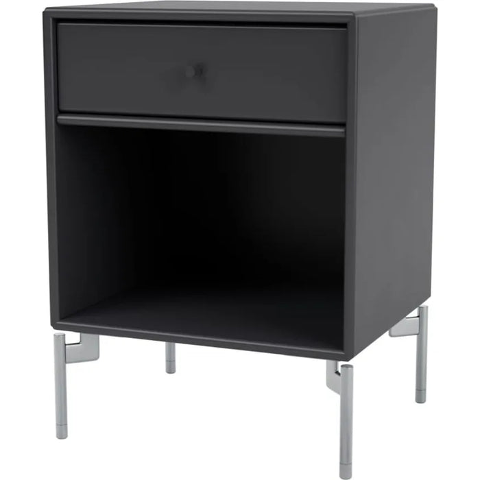 Photo of Dream Nightstand - Anthracite / Matt Chrome Legs - Bedside Table - Mdf