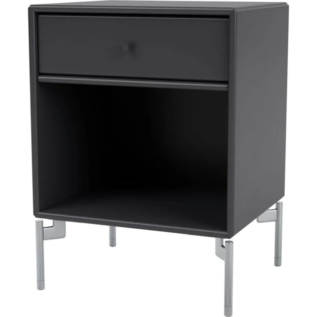 Photo of Dream Nightstand - Anthracite / Matt Chrome Legs - Bedside Table - Mdf