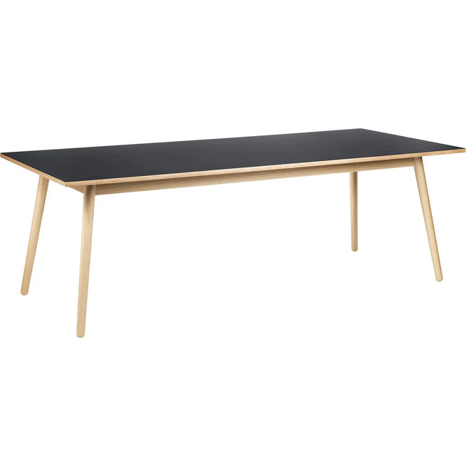 Photo of C35c Dining Table 95x220 Cm Dark Grey-oak Nature Lacquered