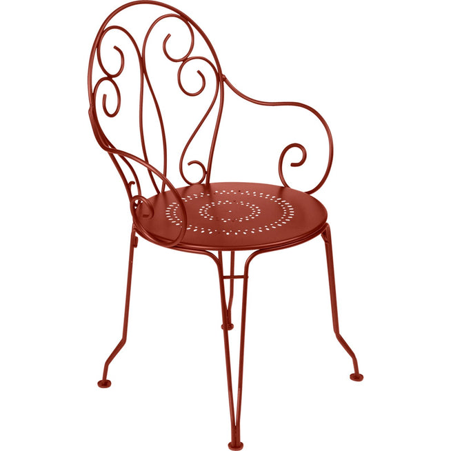 Photo of Montmartre Armchair, Red Ochre - Outdoor Dining Chairs - Red - Metal