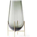 Echasse Series - Vase, S, Smoke/brushed Brass - Krukor & Vaser - Theresa Rand - Grå