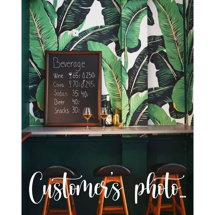 Photo of Green Banana Leaf Pattern Wallpaper Mural