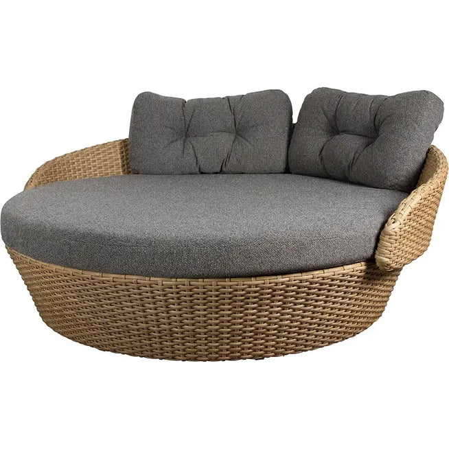 Photo of Ocean Large 2-pers. Sofa - Havesofa - Frame: Natural, Cane-line Flat Weave / Cushion: Dark Grey, Cane-line Wove - W155 X D90 X H73 X Sh40 Cm