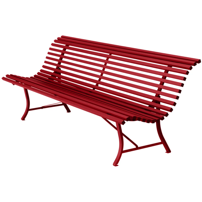 Photo of Louisiane Bench 200 cm Poppy 67 - Garden Benches - Red - Metal