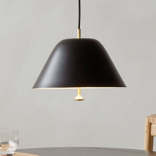 Photo of Levitate Pendant, 40, Black, Brass - Pendant Lights - Afteroom - Black