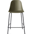 Harbour Counter Chair Black Steel Base Shell Olive - Barstolar & Barpallar - Norm Architects - Grön - Metall/syntetiskt/plast