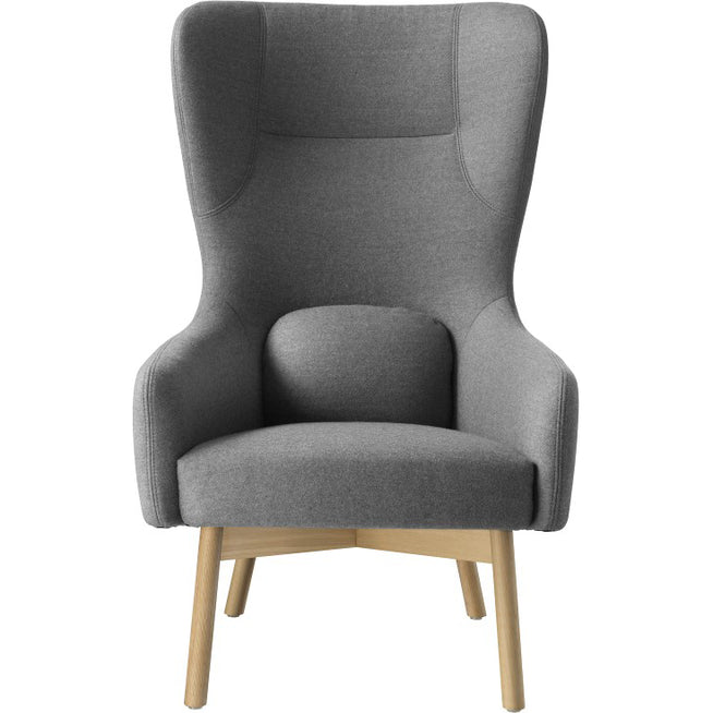 Photo of L35 Gesja Wing Chair Armchair Oak Nature Lacquered-dark Grey