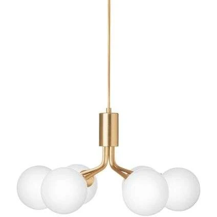 Apiales 6 Pendant Brushed Brass/opal