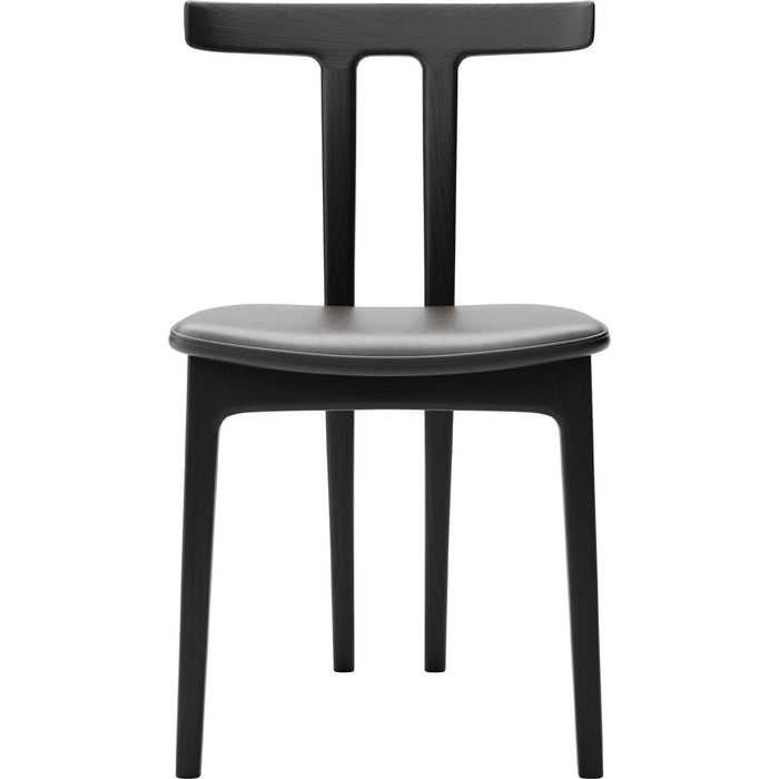 Photo of Carl Hansen - Ow58, T-chair, Oak Black, Leather Cat. C Sif 98 - Matstolar - Ole Wanscher - Läder/trä/skum