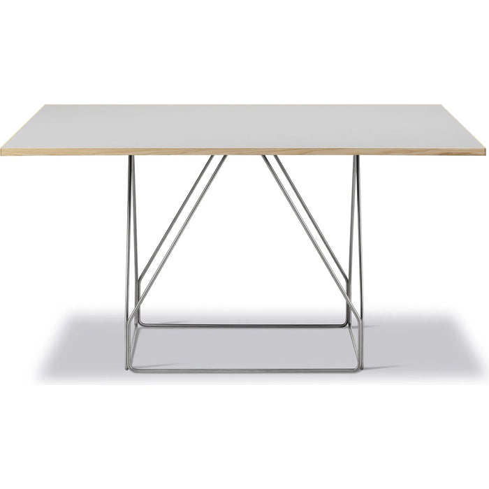 Photo of Jg Table 6569 - Dining Table - Grey Linoleum W/Natural Ash / Brushed Stainless Steel - W140 X D140 X H72 Cm