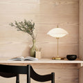 Thumbnail photo of Clam Table Lamp 50 Cm Opal-brass