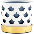Trio Flower Pot - Small, Drop, White - Pots & Vases - Ania Pauser - Gold, White, Blue