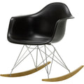 Eames Plastic Armchair Rar - 12 Deep Black - Chrome Base - Golden Maple - Matstolar - Charles & Ray Eames - Svart - Metall/trä/plast