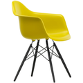 Eames Plastic Armchair Daw - 34 Mustard - Black Maple - Matstolar - Charles & Ray Eames - Gul - Metall/trä/plast
