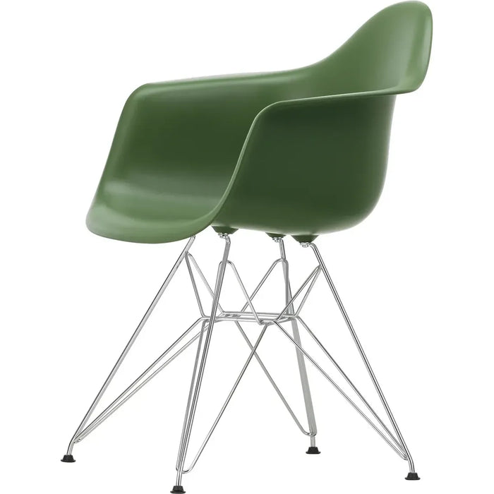 Photo of Eames Plastic Armchair Dar - 48 Forest - Chrome Base - Dining Chairs - Metal/plastic