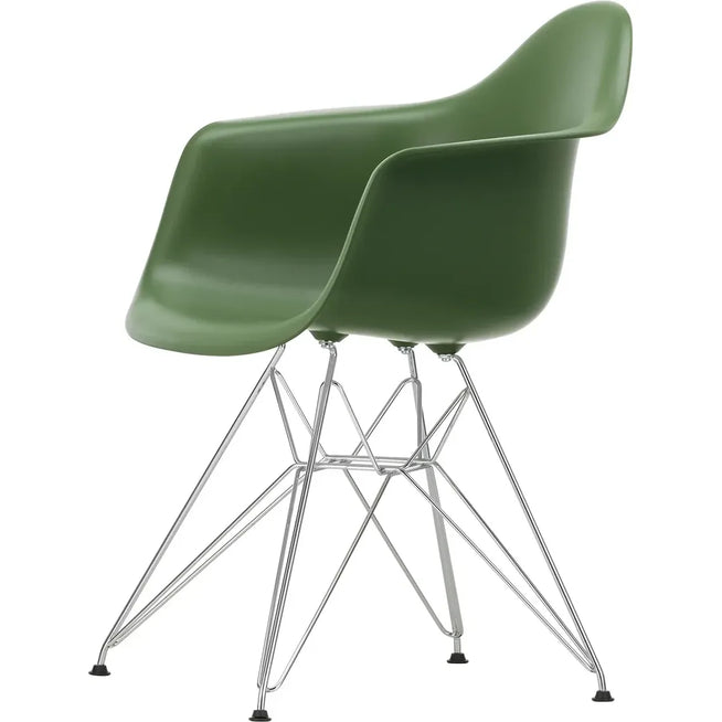Photo of Eames Plastic Armchair Dar - 48 Forest - Chrome Base - Dining Chairs - Metal/plastic