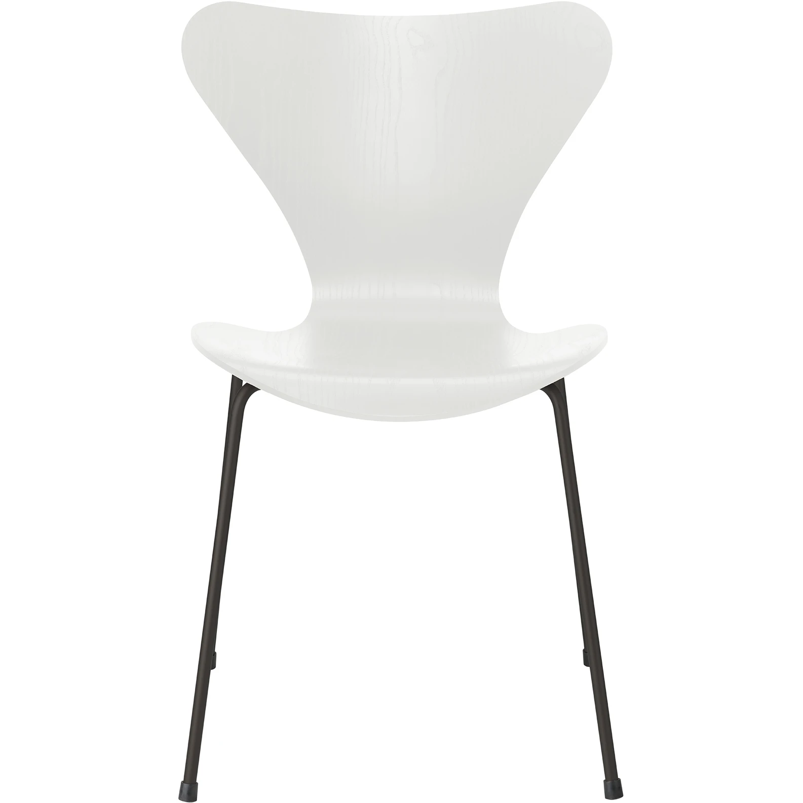 3107 Seven, Coloured Ash, Venetian Red, Underframe Warm Graphite - Dining chairs - Arne Jacobsen - Red - Metal/wood