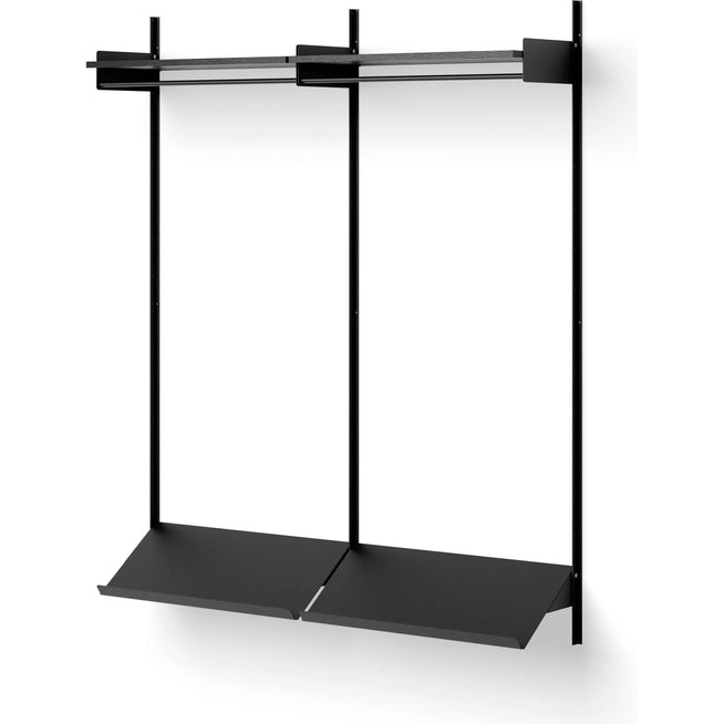 Photo of Wardrobe Shelf 2 - Shelving System - Black Ash / Black - H190 X W163,5 X D35,5 Cm