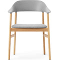 Thumbnail photo of Herit Armchair Upholstery Oak Synergy Grey - Dining chairs - Simon Legald - Grey - Leather/wood/plastic