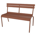 Thumbnail photo of Luxembourg Bench With Backrest Red Ochre 20 - Garden Benches - Frédéric Sofia - Red - Metal