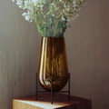 Echasse Series - Vase, S, Smoke/brushed Brass - Krukor & Vaser - Theresa Rand - Grå
