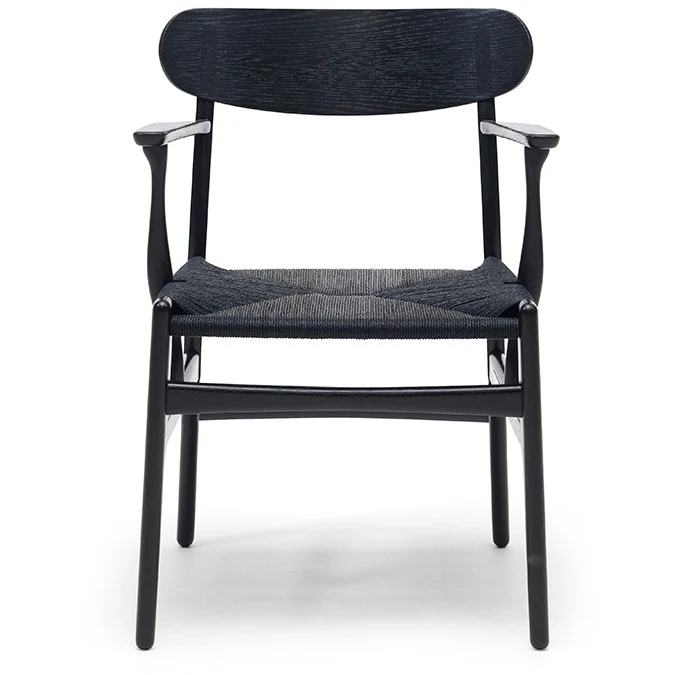 Photo of Ch26 dining chair by Hans J. Wegner (black, oak