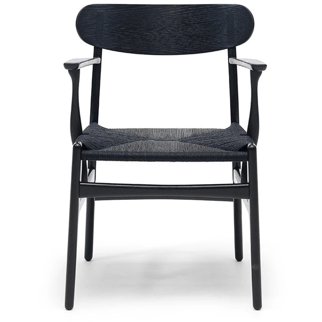 Photo of Ch26 dining chair by Hans J. Wegner (black, oak