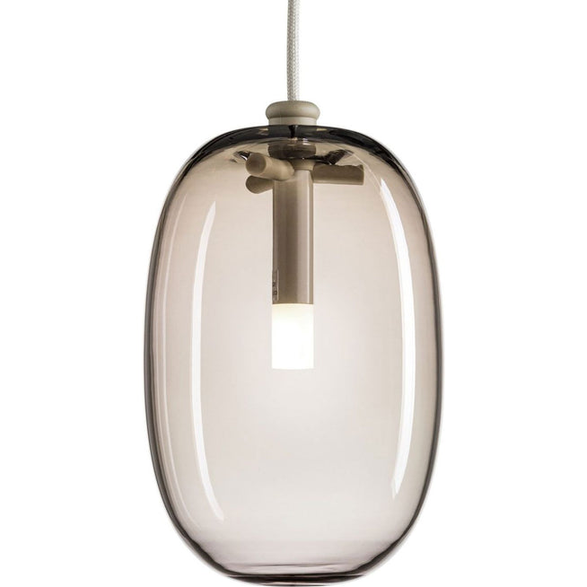 Photo of Pebble Ceiling Lamp Elongated, Warm Grey/Glass - Pendant Lamps - Joel Karlsson - Grey