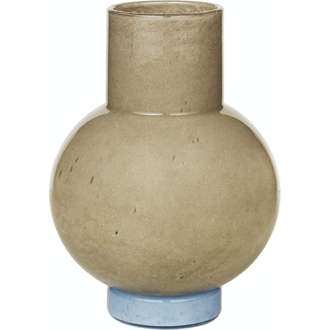 Photo of Mari Vase Glass Taupe/light blue - Ø20xh27cm