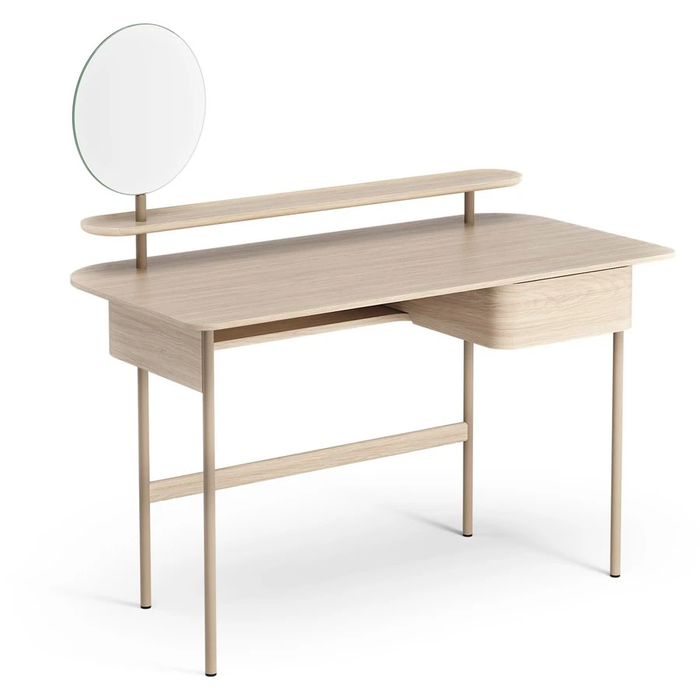 Photo of Luna Desk With Drawer, Shelf And Mirror Oak