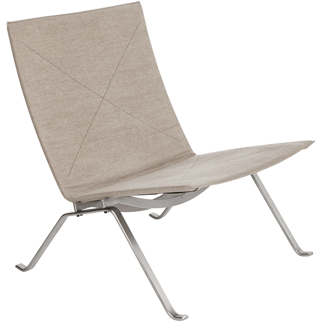 Photo of Pk22, Canvas, Black - Armchairs - Poul Kjærholm - Black - Metal