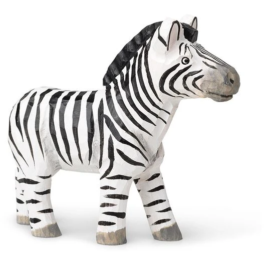 Animal Hand-carved - Legetøj - Zebra - B4,5 X H13,5 X D15,5 Cm