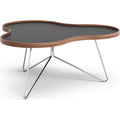 Thumbnail photo of Flower Table 84x90 Cm Black, 39cm, Walnut Edge, Chrome Base